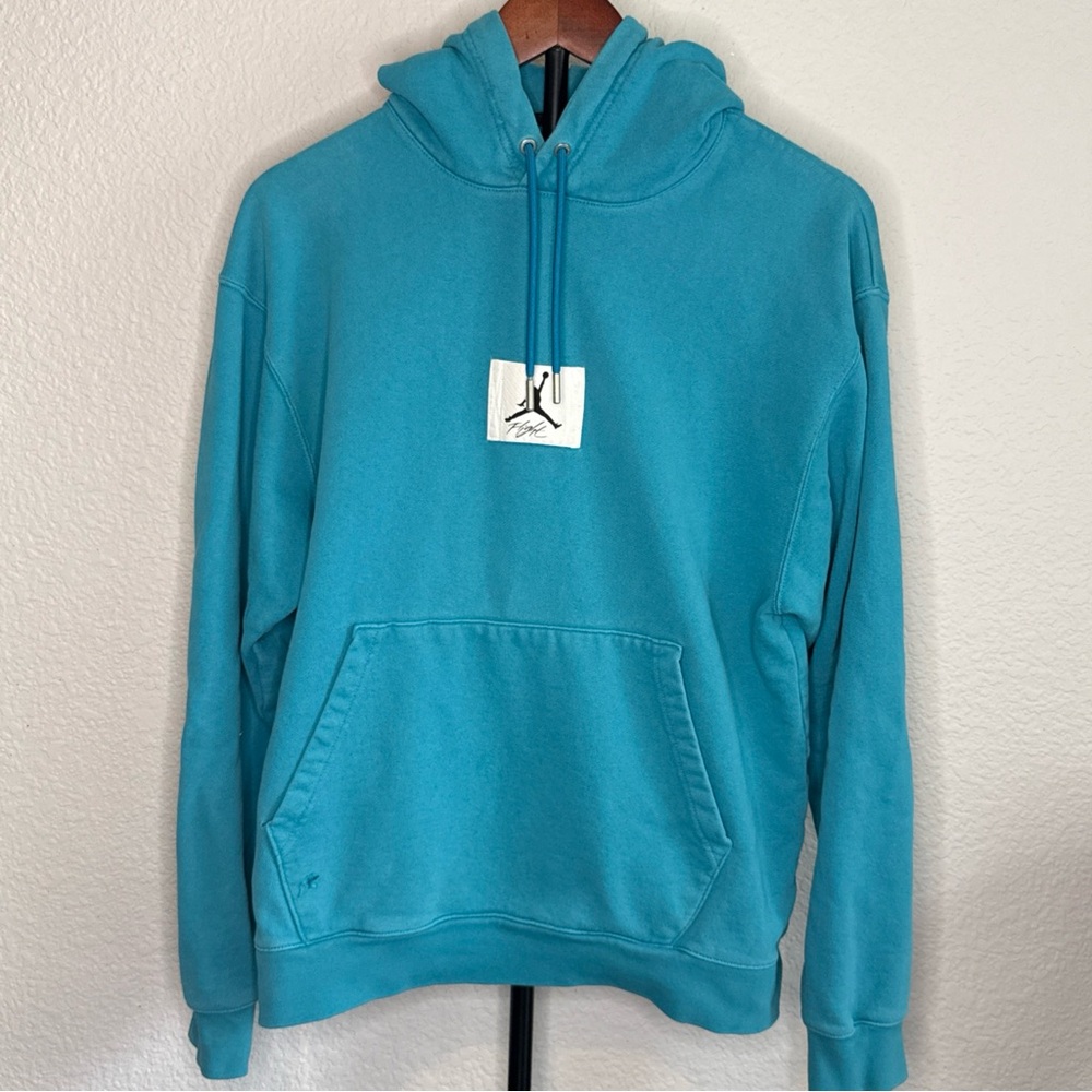 Jordan Flight Hoodie Mens Medium Teal Mineral Wash Pullover Jumpman